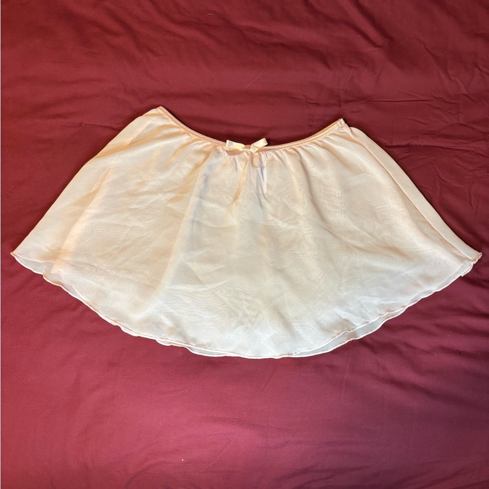sheer pink mesh mini skirt with bow, fairy coquette